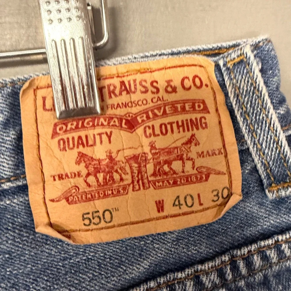 Levis 550 Relaxed Fit Tapered Leg Jeans Mens 36x30 Blue Medium Wash‎ Vintage 90s